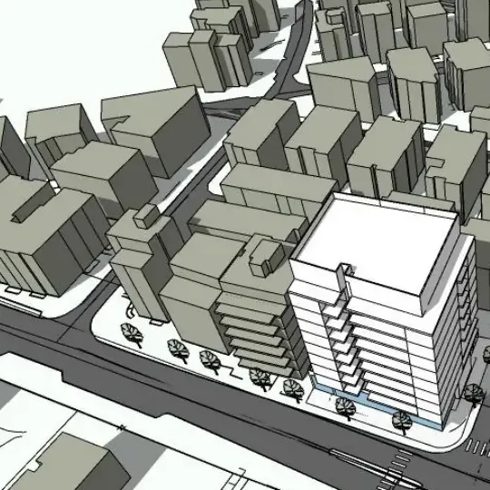 Urban renewal massing study