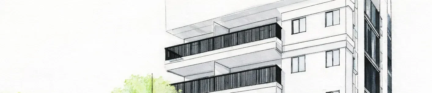 Concept sketch of a facade